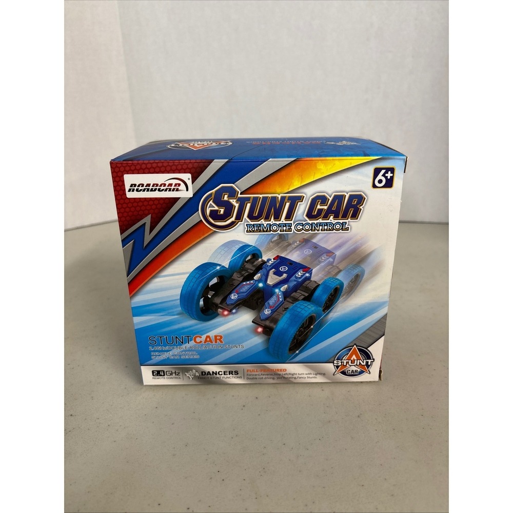 Rcabcar Remote Control Stunt Car Blue 360 Rotating Flip HS007-4B New